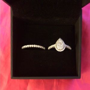 14k white gold 1 carat diamond bridal set size 10
